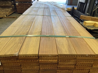 Ca. 89x Guyana Teak vlonderplanken, 21x145mm, lengte 395cm